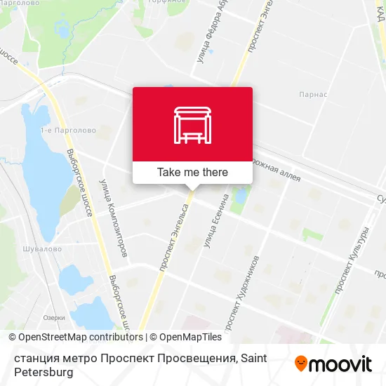 станция метро Проспект Просвещения map