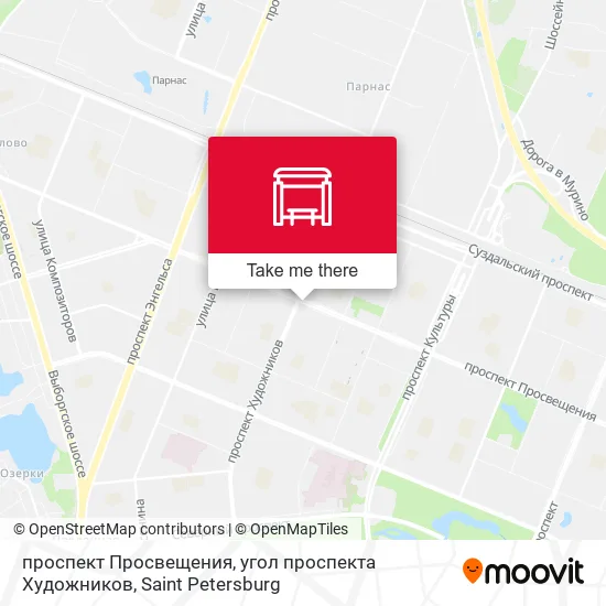 проспект Просвещения, угол проспекта Художников map