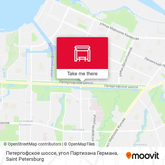 Петергофское шоссе, угол Партизана Германа map