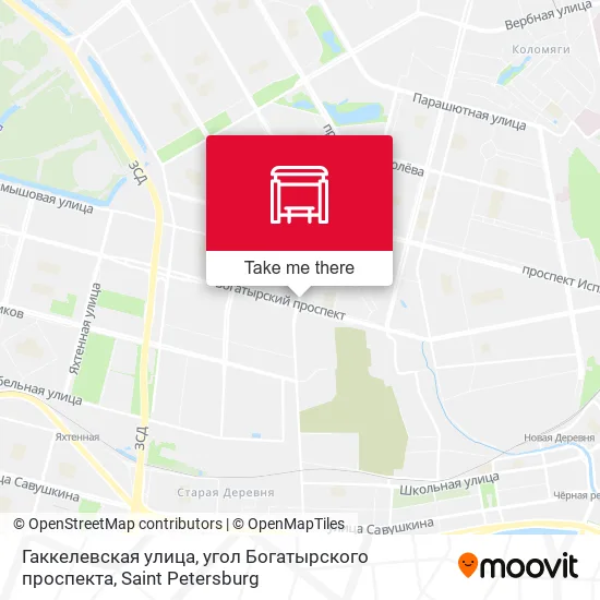 Гаккелевская улица, угол Богатырского проспекта map