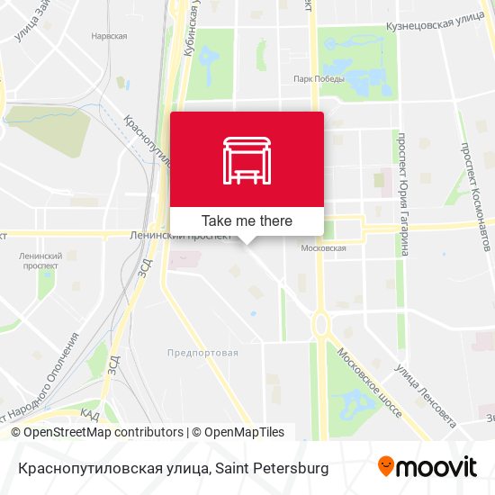 Краснопутиловская улица map