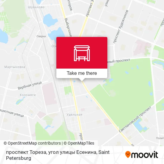 проспект Тореза, угол улицы Есенина map