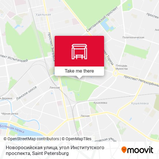 Новоросийская улица, угол Институтского проспекта map