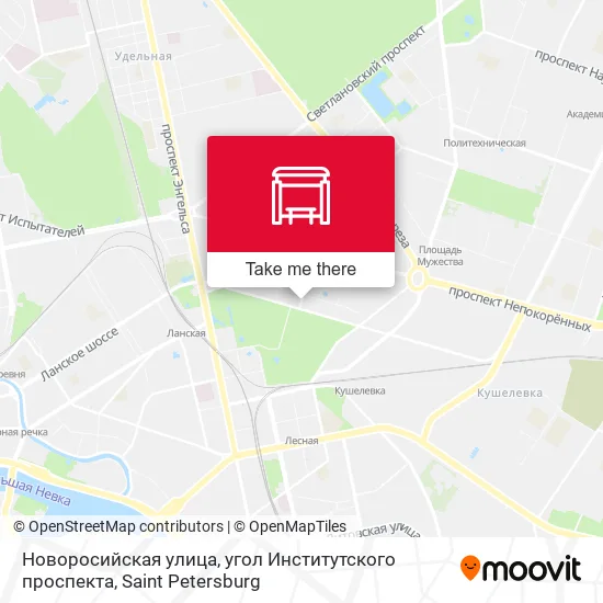 Новоросийская улица, угол Институтского проспекта map