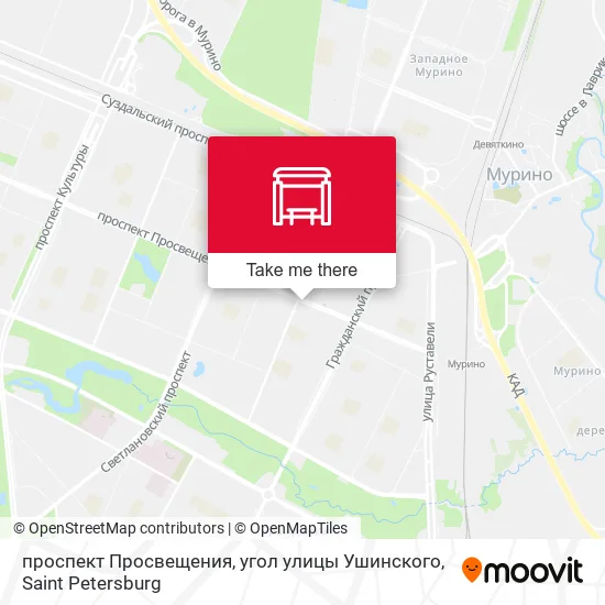 проспект Просвещения, угол улицы Ушинского map