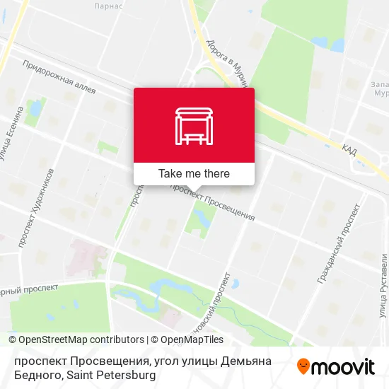 проспект Просвещения, угол улицы Демьяна Бедного map