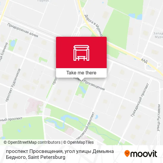 проспект Просвещения, угол улицы Демьяна Бедного map