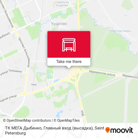 ТК МЕГА Дыбенко, Главный вход (высадка) map