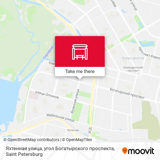 Яхтенная улица, угол Богатырского проспекта map
