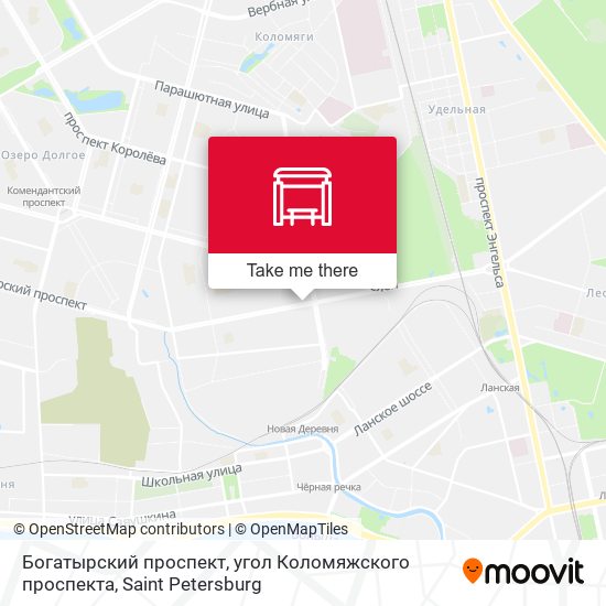 Богатырский проспект, угол Коломяжского проспекта map