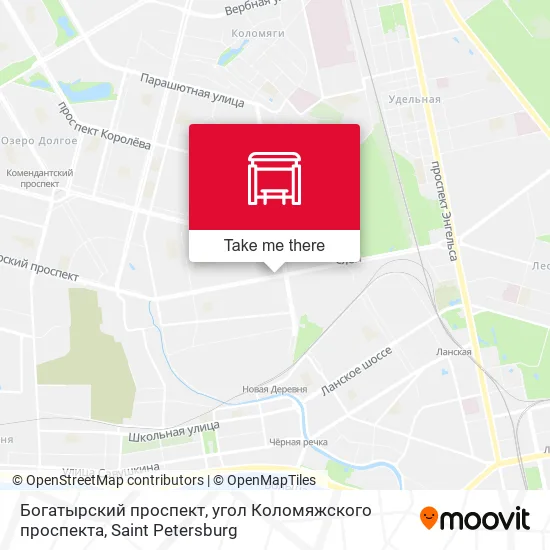 Богатырский проспект, угол Коломяжского проспекта map
