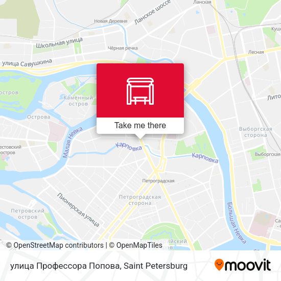 улица Профессора Попова map