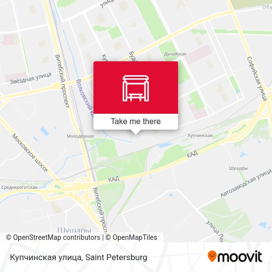 Купчинская улица map