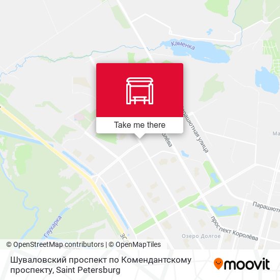 Шуваловский проспект по Комендантскому проспекту map