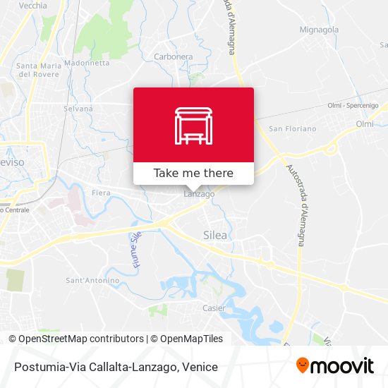 Postumia-Via Callalta-Lanzago map