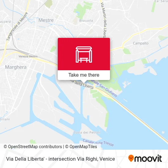 Via Della Liberta' - intersection Via Righi map
