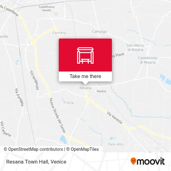 Resana Town Hall map