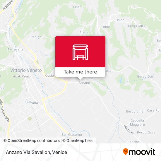 Anzano Via Savallon map