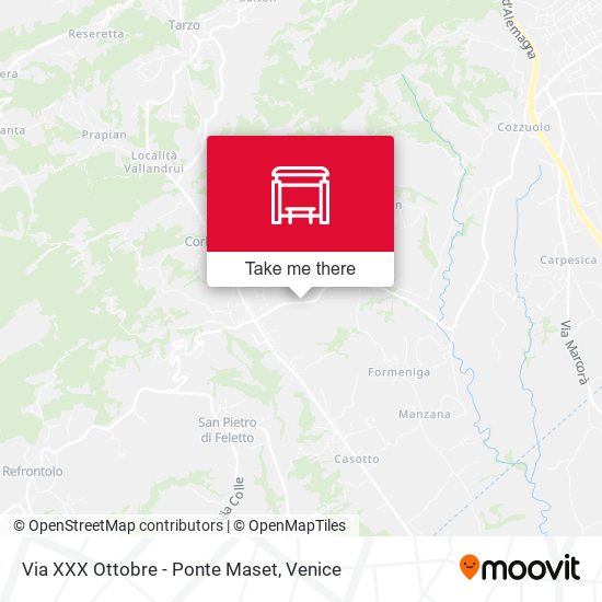 Via XXX Ottobre - Ponte Maset map