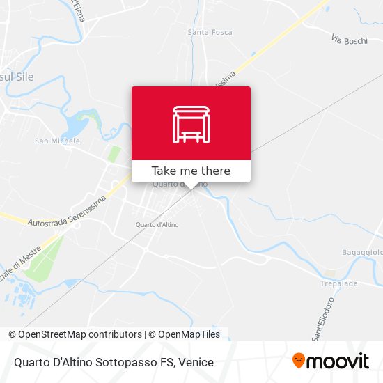 Quarto D'Altino Sottopasso FS map