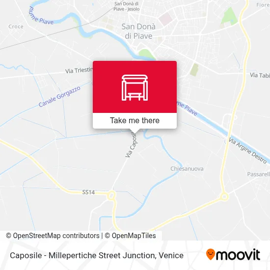 Caposile - Millepertiche Street Junction map