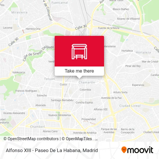 Alfonso XIII - Paseo De La Habana map