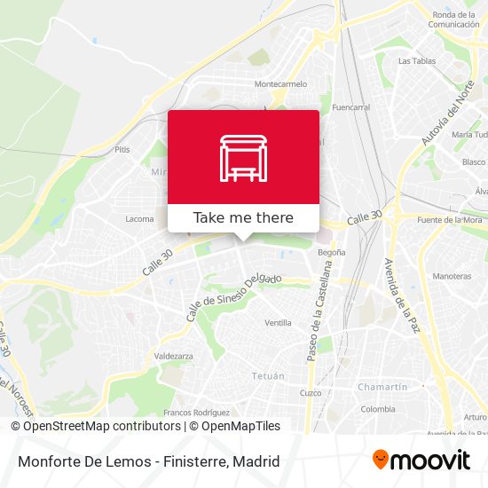 Monforte De Lemos - Finisterre map