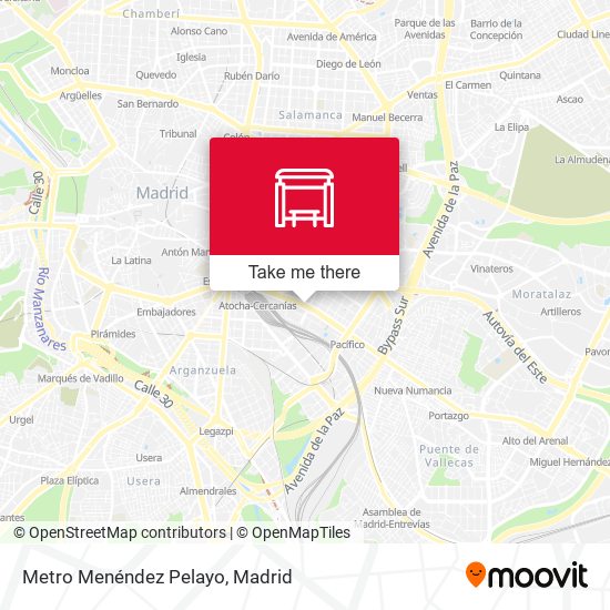 Metro Menéndez Pelayo map