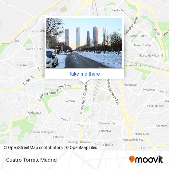 Cuatro Torres map