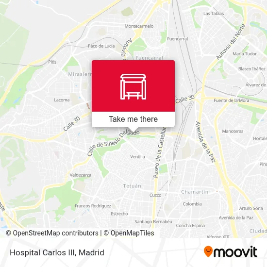 Hospital Carlos III map