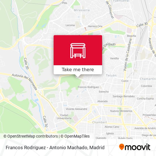 Francos Rodríguez - Antonio Machado map