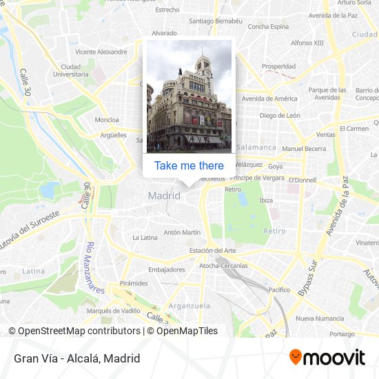 mapa Gran Vía - Alcalá