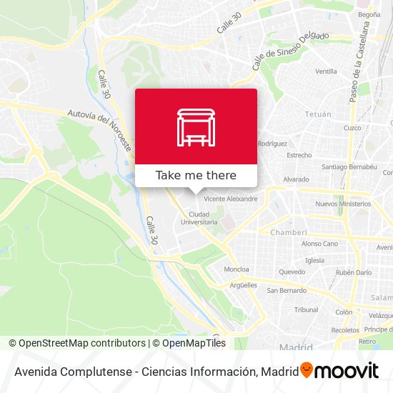 Avenida Complutense - Ciencias Información map