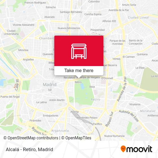 Alcalá - Retiro map