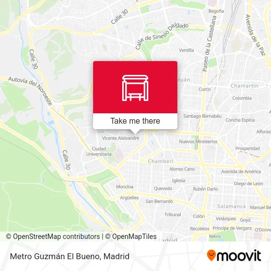Metro Guzmán El Bueno map