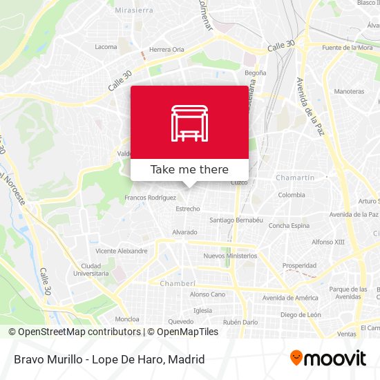 mapa Bravo Murillo - Lope De Haro