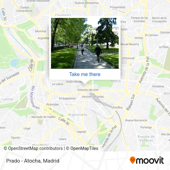 mapa Prado - Atocha