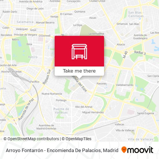 Arroyo Fontarrón - Encomienda De Palacios map