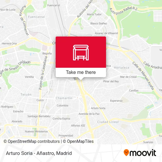 Arturo Soria - Añastro map