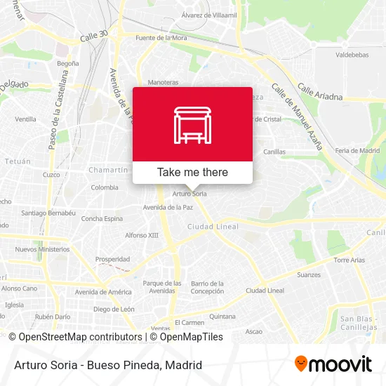 Arturo Soria - Bueso Pineda map