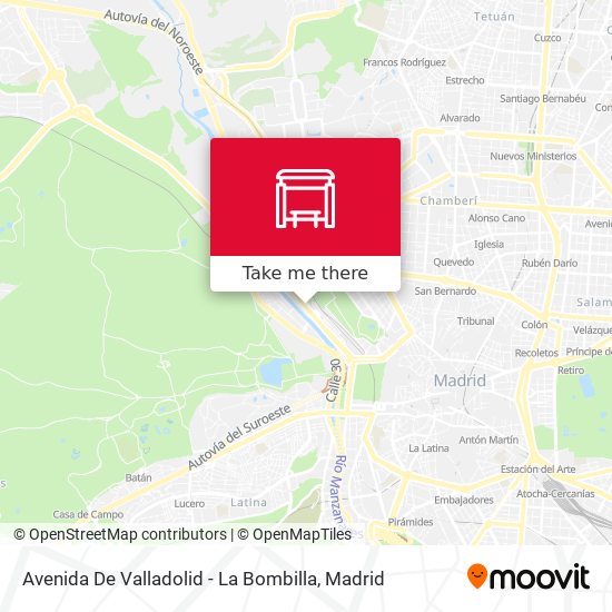 mapa Avenida De Valladolid - La Bombilla