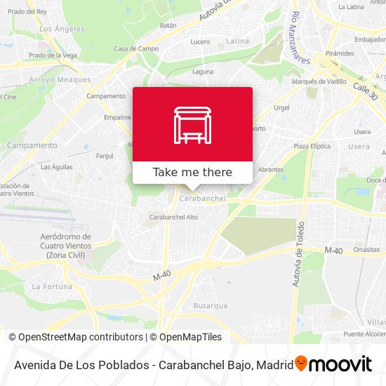 mapa Avenida De Los Poblados - Carabanchel Bajo