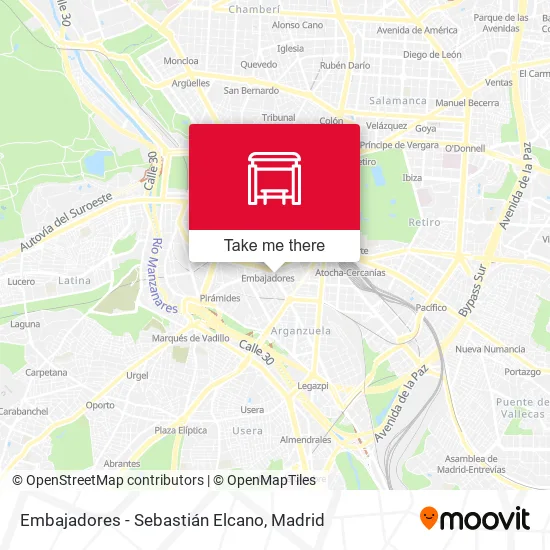 Embajadores - Sebastián Elcano map