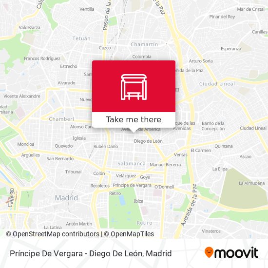 Príncipe De Vergara - Diego De León map