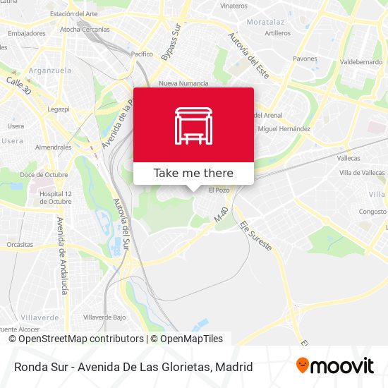 mapa Ronda Sur - Avenida De Las Glorietas