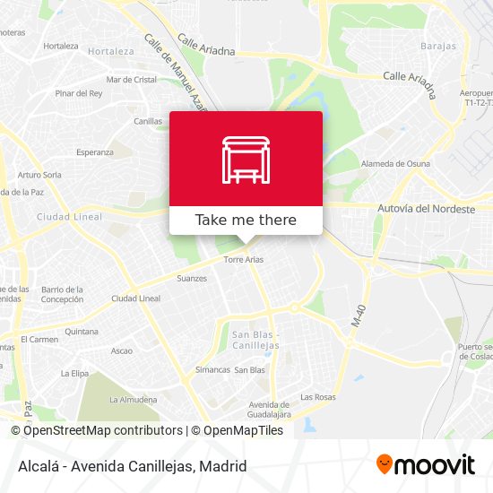 mapa Alcalá - Avenida Canillejas