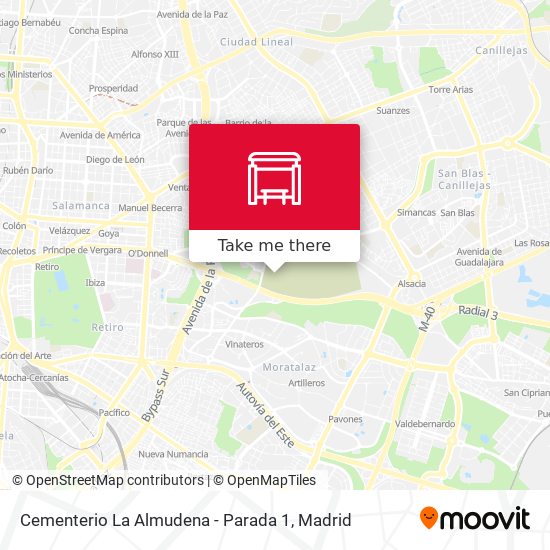 mapa Cementerio La Almudena - Parada 1