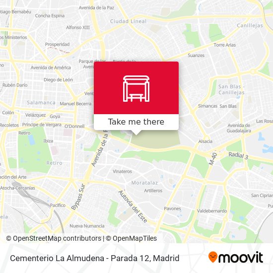 mapa Cementerio La Almudena - Parada 12