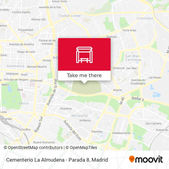 mapa Cementerio La Almudena - Parada 8