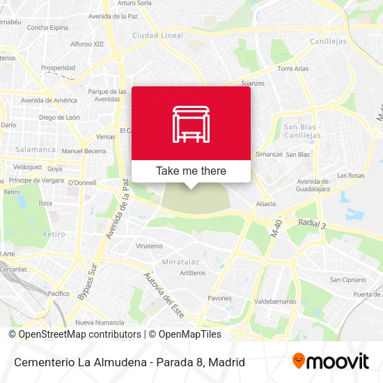 Cementerio La Almudena - Parada 8 map